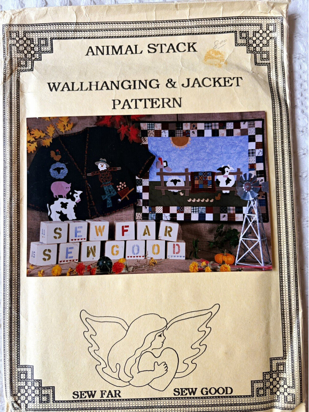 Sew Far Sew Good 9502 Animal Stack Wallhanging Jacket Pattern S-XL uncut 1990s